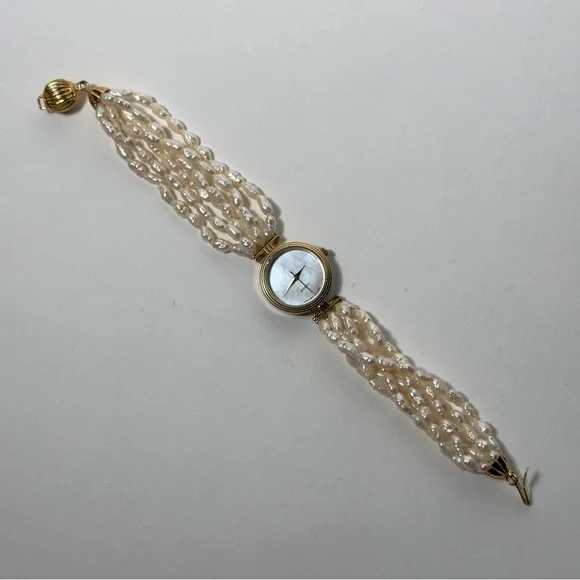 Japanese Pearl Watch with Gold Accents